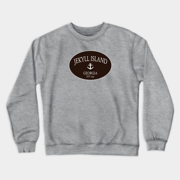 Jekyll Island Georgia Sea Islands Anchor Brown Crewneck Sweatshirt by TGKelly